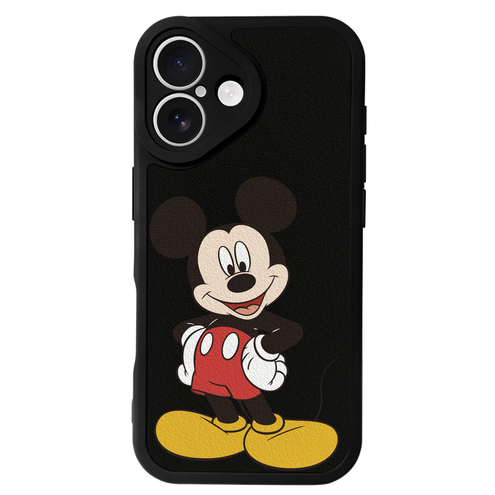 （画像用） ミッキーマウス Mickey Mouse 【iPhone 16シリーズ対応】シリコンスマホケース（レザー調） 材質：シリコン